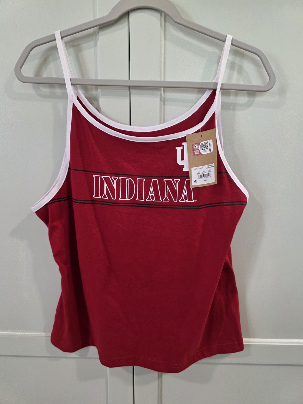 Women's Rivalry Threads 91 Indiana Hoosiers Fitted Strap Tank Top NWT Sz Large